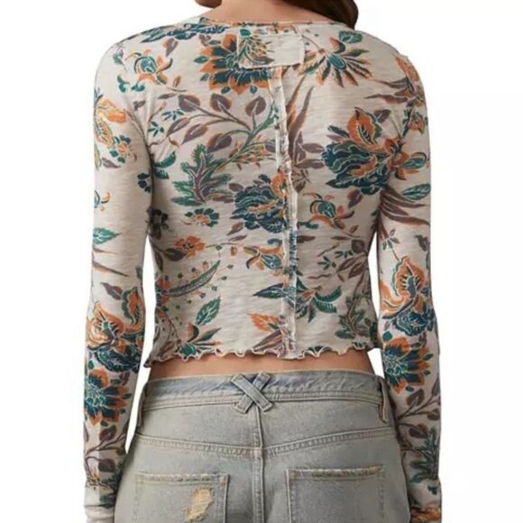 Free People Dreamed Of You Tee In Teal Combo - Picture 2 of 3